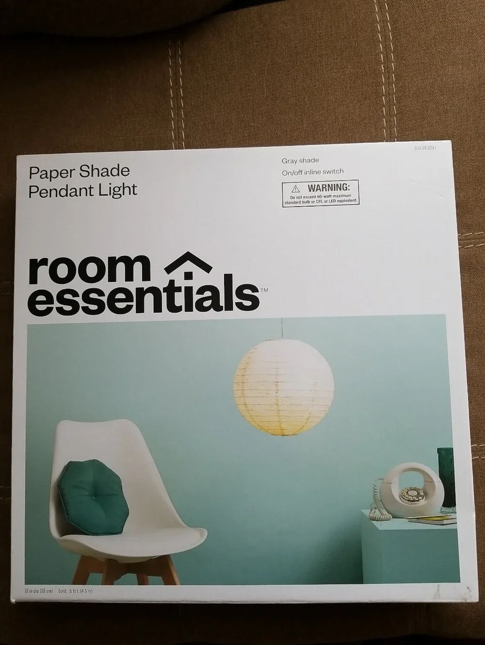 Room Essentials Gray Paper Shade Pendant